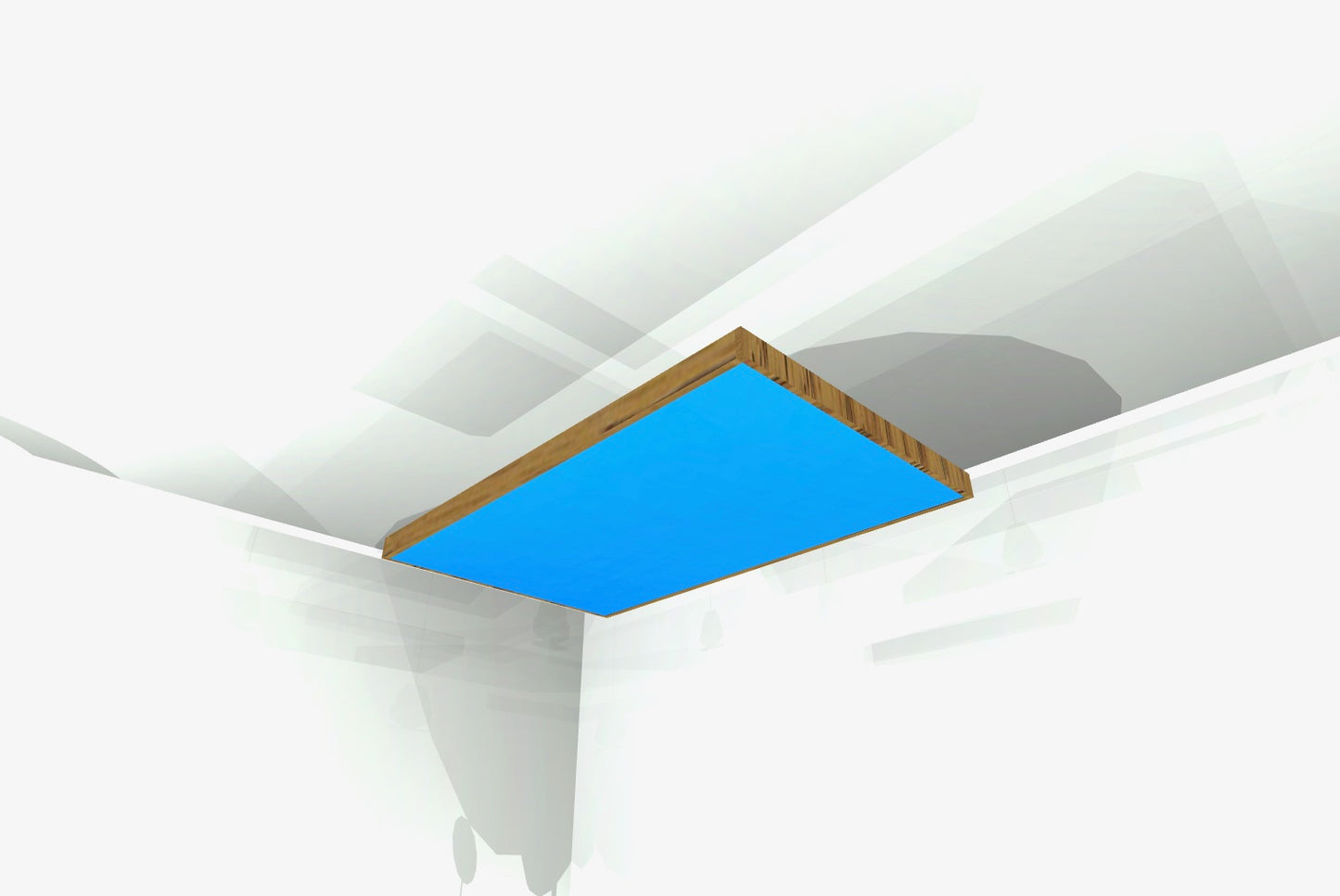 CEILING BAFFLE - Sky Blue & Special Walnut