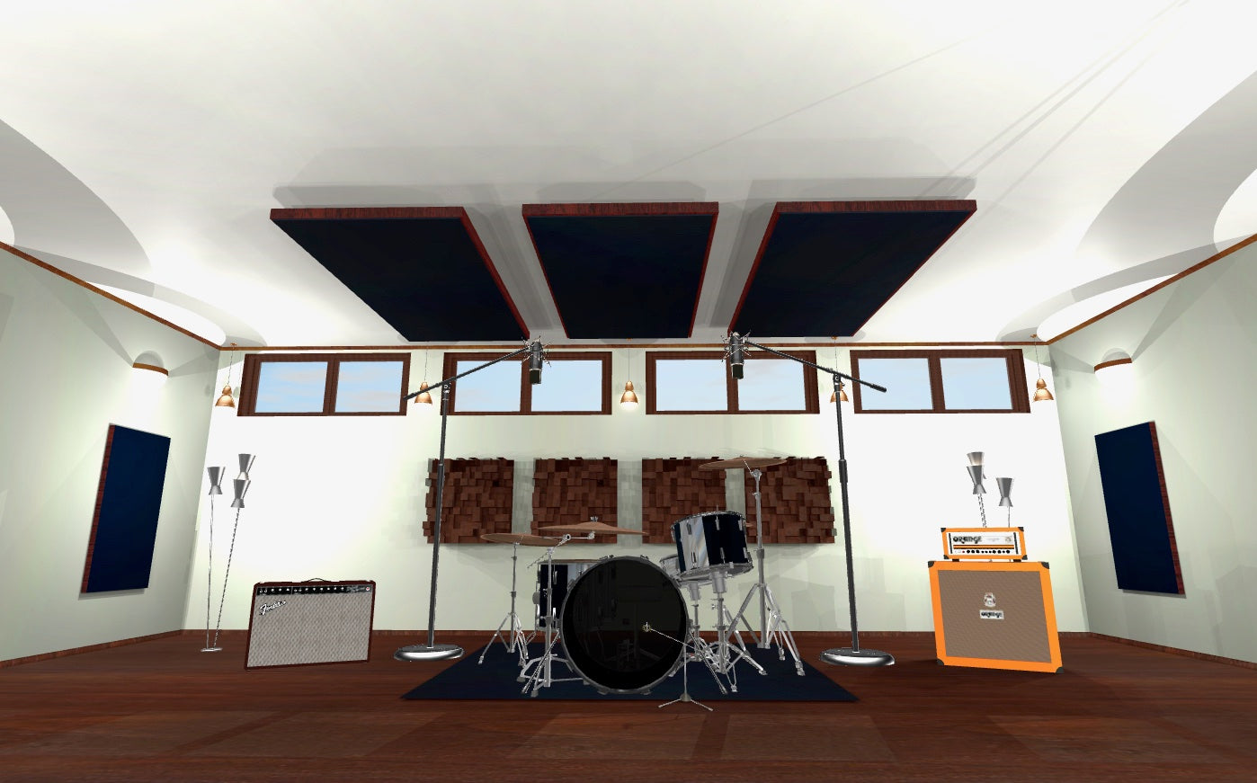 CEILING BAFFLE - Black & Red Mahogany