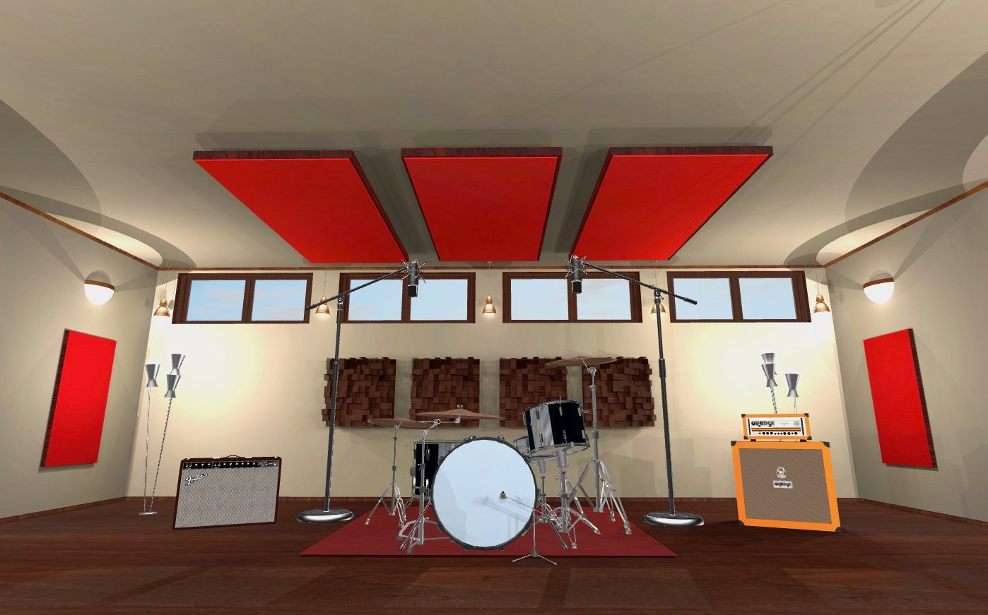 CEILING BAFFLE - Cool Red & Red Mahogany